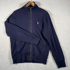 Polo Ralph Lauren Full Zip Sweatshirt Men’s Medium Navy Blue Fleece Jacket Logo