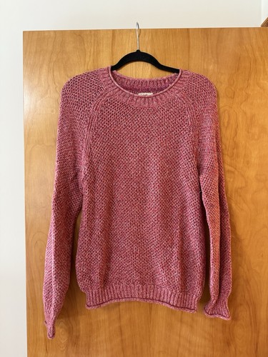 Faherty Sausalito Cotton Marled Knit Sweater Women’s Queensland Coral Large - Picture 1 of 17