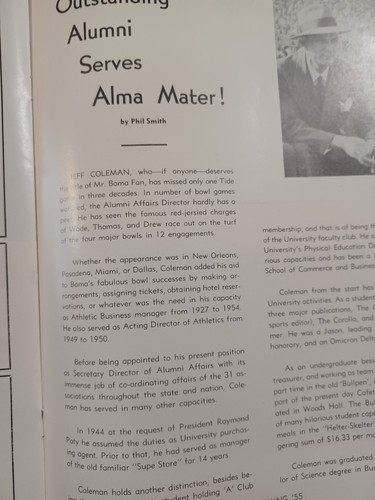1955 Alabama Homecoming program, Crimson Tide Football - Picture 7 of 8