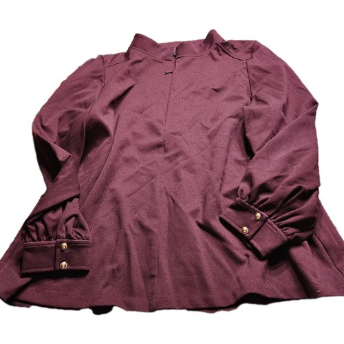 Talbots Womens 1X Passport Ponte Zip Mockneck Pullover Sweatshirt Burgundy Red - Picture 12 of 18