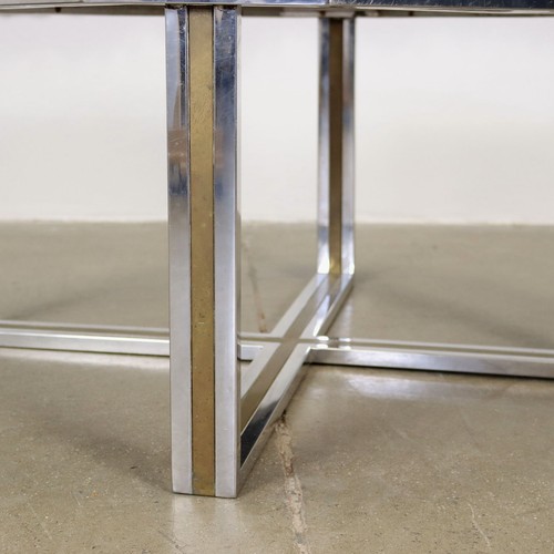 Mesa de Centro Vintage Cristal Ahumado Metal Cromo Diseño Años 70 Italia - Imagen 6 de 9