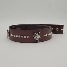 SmartPak Hunt Club Ladies Fox Head 41" Leather Belt Equestrian Studded 