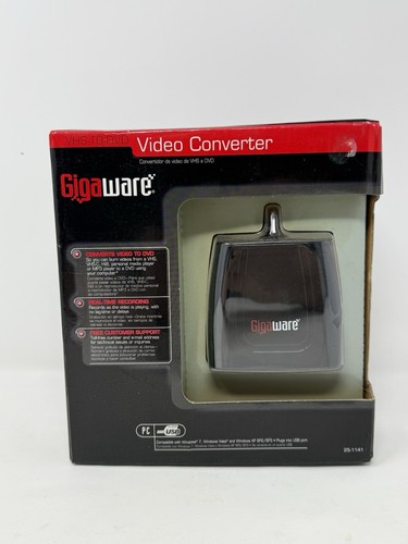 GIGAWARE VHS TO DVD VIDEO CONVERTER USB 2.0 W/ SOFTWARE – NEW OPEN BOX - 第 1/2 張圖片
