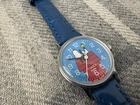Vintage 70s Timex Snoopy Dog House  Blue Mechanical Wristwatch - Fully working