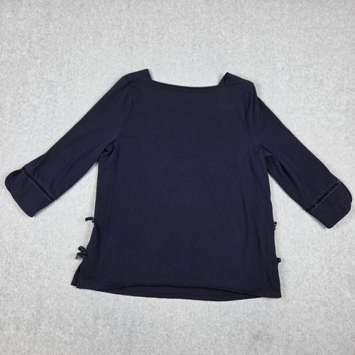 Talbots Damen groß marineblau quadratischer Ausschnitt 3/4 Ärmel Band seitlich zum Binden - Bild 8 von 13