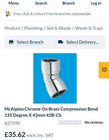 McAlpine 42B-CB 1.1/2" Chrome Plated Brass 42mm 135-Degree Compression Bend