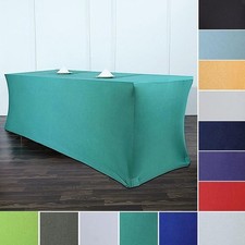 10 pcs 8 ft RECTANGLE SPANDEX STRETCH TABLE COVERS Fitted Tablecloths Catering