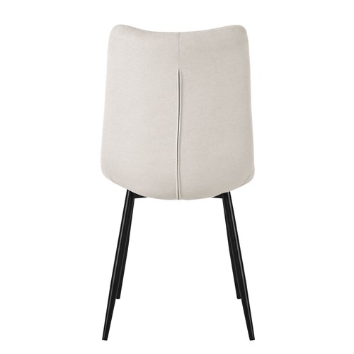 Set de 6 sillas de comedor beige asiento tapizado y acolchado con patas de acero - Imagen 4 de 7