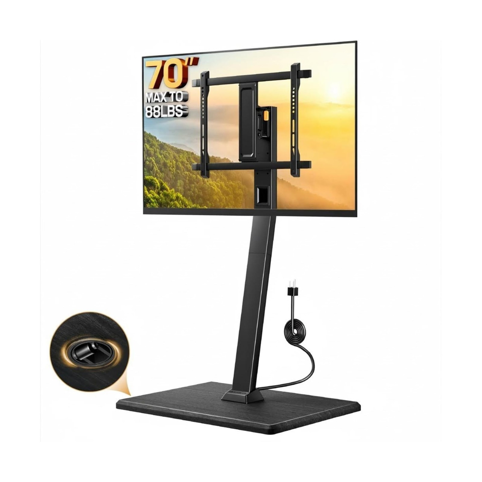 With Power Outlet, Tilt And Swivel Mobile Tv Cart ...