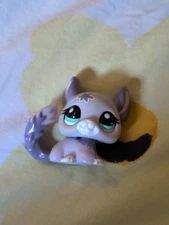 Littlest Pet Shop Authentic #2135 Gray  Purple White Chinchilla Teal Eyes LPS