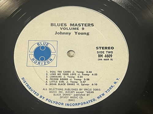 JOHHNY YOUNG: "Blues Masters Vol. 9": 1972 LP: BLUE HORIZON BM 4609: EX/VG+ - Picture 6 of 7