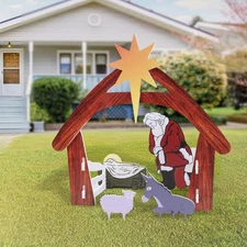 Outdoor Christmas Nativity Scene 44in Weather-Resistant Decor Family Decorations