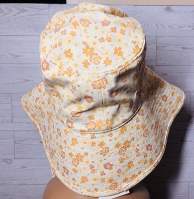 Lack of Color Hat Yellow Floral Canvas Sun Bucket Hat Wide Brim S/M NWT Lack of Color Holiday Bucket Hat Sunshine Bloom HOLIDAY  main image 2
