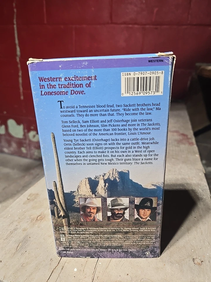 Louis L’Amour The Sacketts Western VHS Sam Elliott 2 Tapes PREVIEWED  - Image 3 of 4