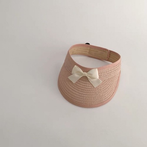 Empty Top Bow Straw Hat Korean Visor Cap New Baby Straw Caps 5-36 Months - Picture 7 of 16