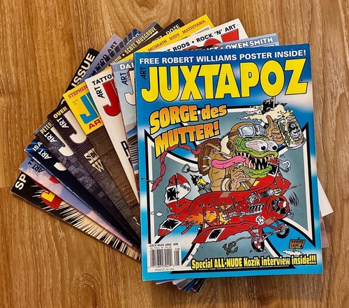 Lot (9) JUXTAPOZ ART MAGAZINES Robert Williams, Tattoo Issue,Peter Max (2002-04)