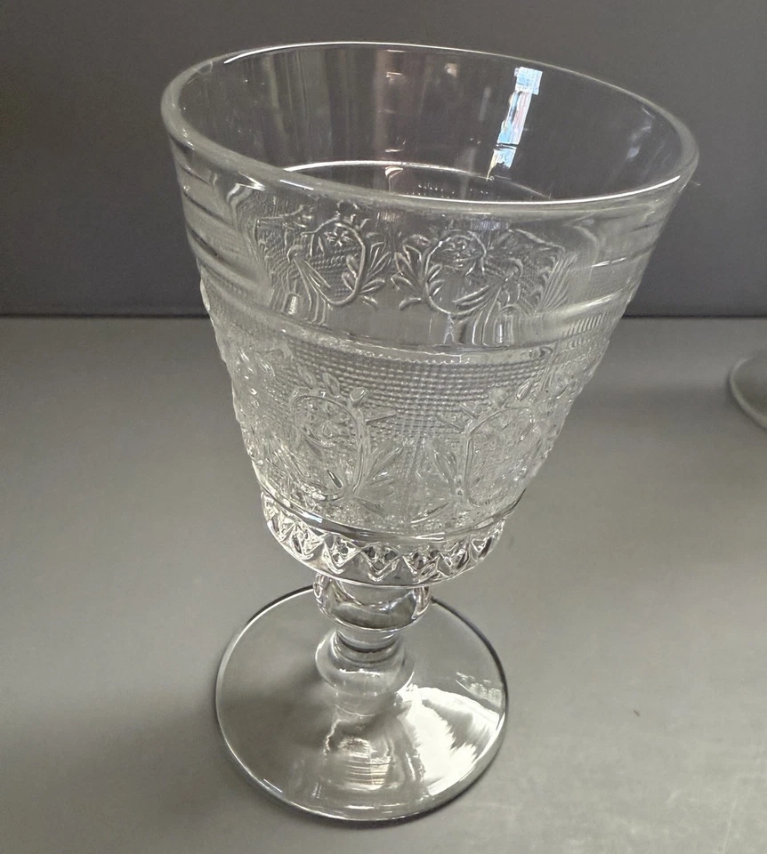 Juego de 4 copas de vidrio sándwich transparente Duncan & Miller 41 patas 8 oz. Foto 3 de 4