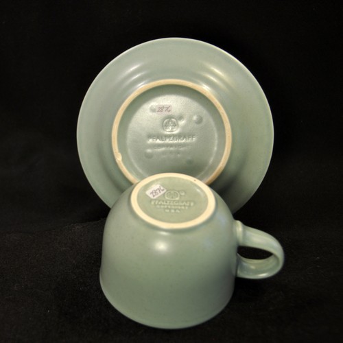Pfaltzgraff Set of 4 Cups & Saucers Acadia Cypress Green Copyright USA HTF - Picture 10 of 12