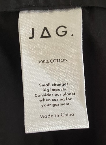 Jag Amy Cotton Dress Size Small S Poplin Pockets Maxi in Black Button Up Long Sl - Picture 4 of 8