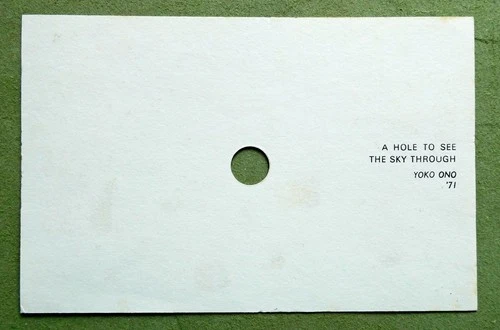 Fluxus 1971; Yoko ONO: ' A Hole to See the Sky Through ';   1st ed. multiple, US