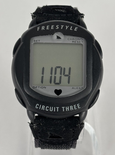 VTG FreeStyle Circuit 3 43mm Black Quartz Digital Watch w/Band & Battery - Picture 1 of 10
