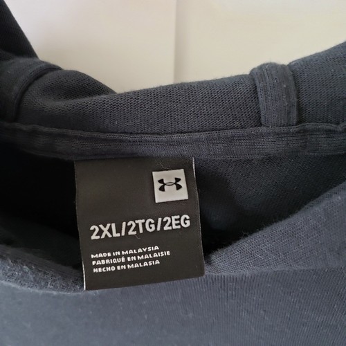 Under Armour Hoodie Mens 2XL Black Pullover Lightweight Sweatshirt Gym Workout - Picture 2 of 3