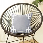 18" Light Grey And White Geometric Decorative Throw Pillow Cover