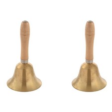2X Solid Brass Wooden Handle School Reception Dinner Wood Shop Hotel Hand2769