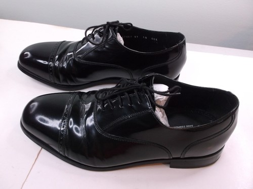 Florsheim Lexington Black Smooth Leather Cap Toe Oxford Shoes USA Size 10EEE EUC - Picture 2 of 6