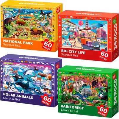Puzzles for Ages 4-6 - 4 x 60 Puzzles for Toddlers 5-8 - Educational Search a...