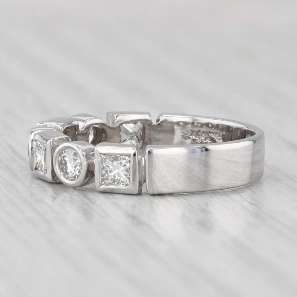 0.77ctw Diamond Stackable Ring 14k White Gold Wedding Anniversary Band Size 6 - Image 3 of 4