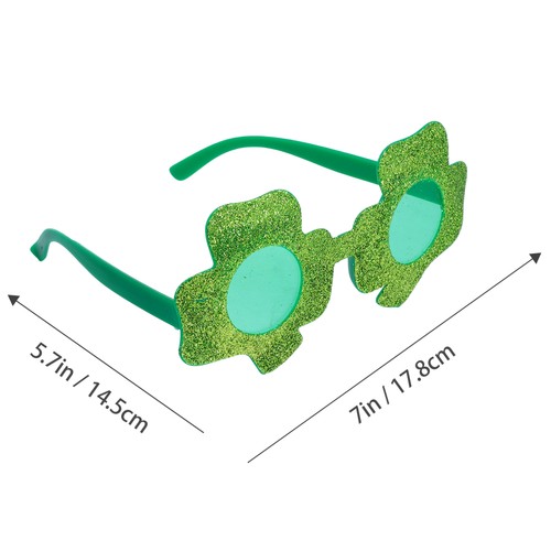 1 Set 3 Pcs Clover Glasses Patrick's Day Photo Props (Green) - Picture 5 of 12
