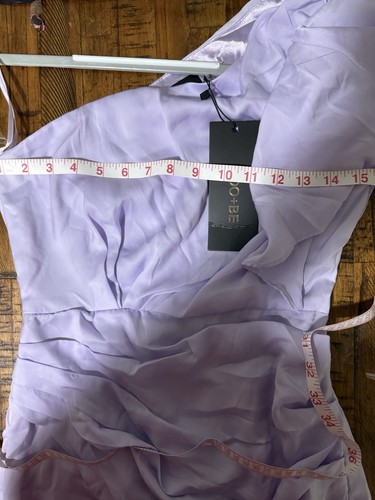 NWT DO+BE One Shoulder Satin Dress Lilac Size Small Asymmetrical Draped Cocktail - Picture 4 of 8