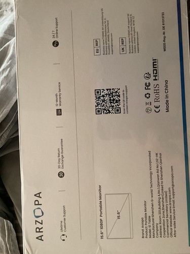 Arzopa 15.6 inches 1080P Portable Monitor New Sealed - Picture 2 of 2