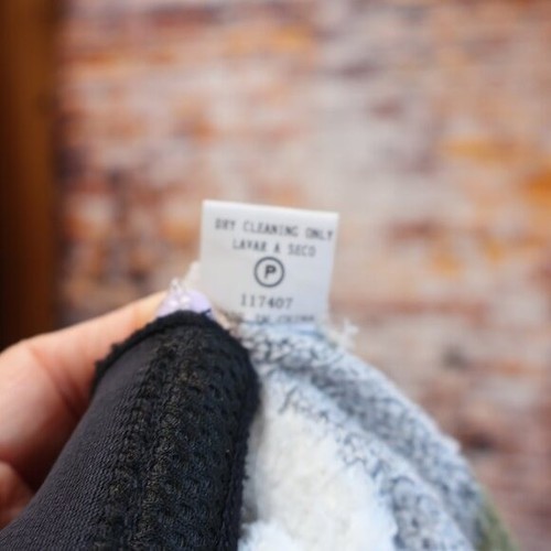 Rosa Kleeblatt olivgrau-weiß Pullover, Größe M Tunika vorne offen lange Ärmel - Bild 11 von 11
