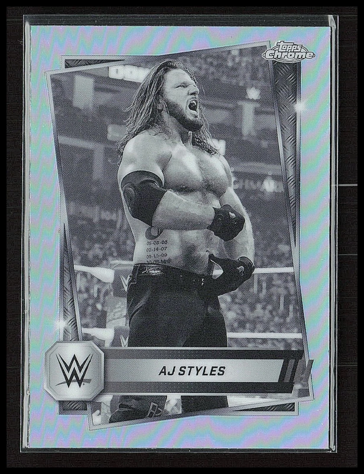 2025 Topps Wrestling Chrome WWE AJ Styles Sepia Refractor #37