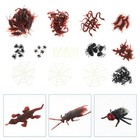 128 Pcs Halloween Würmer Insektenspielzeug Mini-Halloween-Dekorationen
