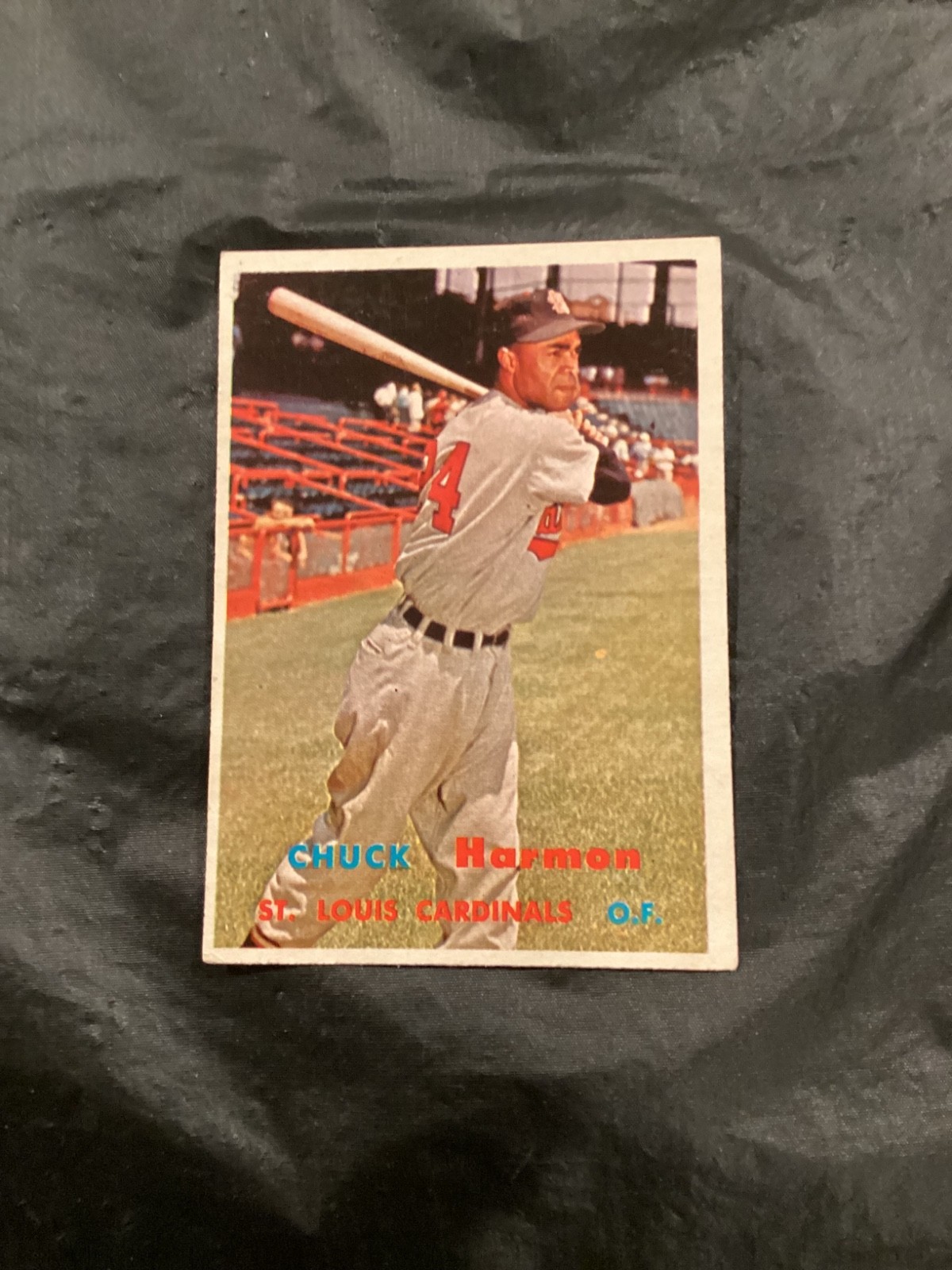 1957 Topps BB - #299 Chuck Harmon/Cardinals (Scarce Series) EX/EX+