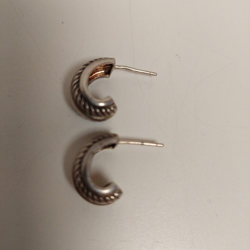 Lotto gioielli orecchini mezzo cerchio argento sterling 925 vintage - Foto 6 di 18