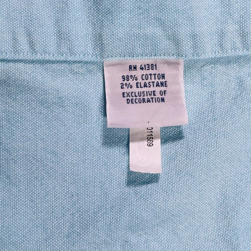 Ralph Lauren geknöpftes Shirt Herren mittelblau einfarbig Oxford Stretch XL Farbe Pony - Bild 7 von 8