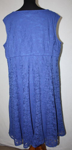 London Times Sz 20W Royal Blue Lace Lined Sleeveless Dress - Picture 5 of 6