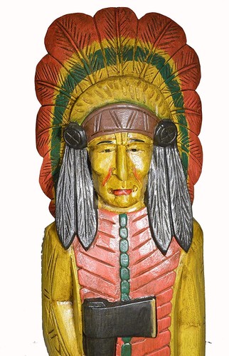 HUGE NEW INDIAN AXE CIGAR STORE CHIEF COWBOY STATUE 5 FT WESTERN STATUE ART W - Picture 2 of 5