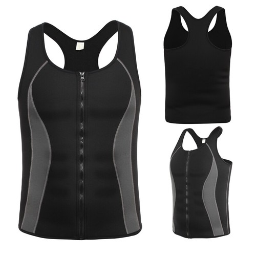 Men Waist Trainer Sauna Vest for Weight Loss Sweat Workout Shirt Compression Top - Picture 20 of 24