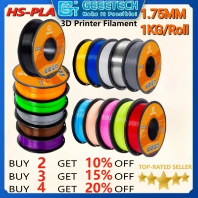 GEEETECH Hs-PLA Filamento 1.75Mm 1Kg Ad Alta Velocità Di Stampa Per Stampante 3D