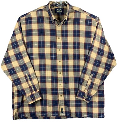 B D Baggies English Twill Mens 2XL Tall Shirt Button Down Long Sleeve Blue Plaid eBay