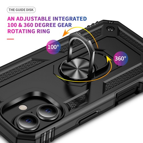 For iPhone 16 15 14 13 12 Pro Max Shockproof Rugged Ring Stand Armor Case Cover - Picture 4 of 25