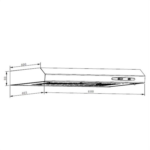 DUNSTABZUGSHAUBE UW60BL 60CM ABZUGSHAUBE EDELSTAHL WAND ESSE UNTERBAU ABLUFT - Bild 2 von 9