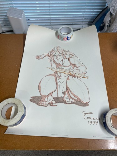 Disney 1999 Tarzan Print Poster "Protector of the Jungle" with mailer Tube NEW - Picture 1 of 5