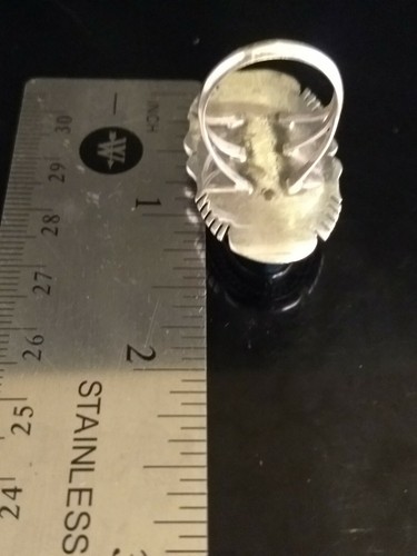 Size 7.5 Navajo Natural Fox Turquoise Sterling Silver Signed Ring Elouise Kee - Picture 7 of 12