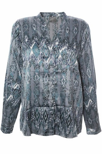 Vero Moda Zilla Satinbluse Bluse Shirt Tunika Longsleeve Damen Langarm Grau - Picture 1 of 4